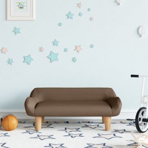 vidaXL Sofa dla dzieci, brązowa, 70x40x24 cm, obita tkaniną 1