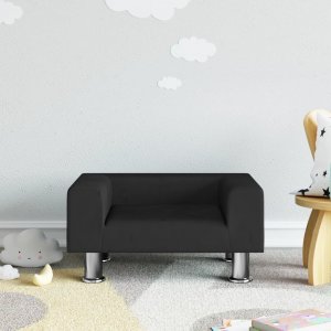 vidaXL Sofa dla dzieci, czarna, 50x40x26,5 cm, aksamitna 1