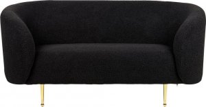 Beliani Sofa dwuosobowa boucle czarna LOEN 3