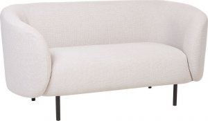 Beliani Sofa dwuosobowa tapicerowana beżowa z czarnym LOEN 4
