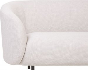 Beliani Sofa dwuosobowa tapicerowana beżowa z czarnym LOEN 6