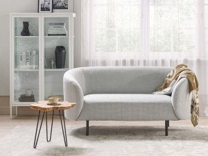 Beliani Sofa dwuosobowa tapicerowana czarno-biała LOEN 2