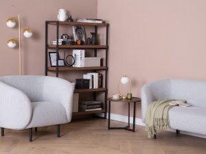 Beliani Sofa dwuosobowa tapicerowana czarno-biała LOEN 4