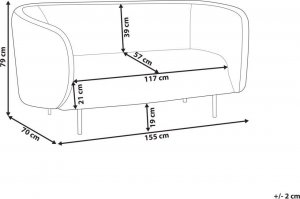 Beliani Sofa dwuosobowa tapicerowana czarno-biała LOEN 10