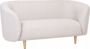 Beliani Sofa dwuosobowa tapicerowana beżowa ze złotym LOEN 2