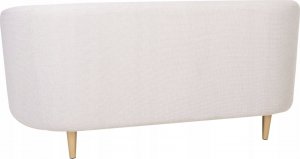 Beliani Sofa dwuosobowa tapicerowana beżowa ze złotym LOEN 3