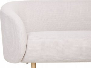 Beliani Sofa dwuosobowa tapicerowana beżowa ze złotym LOEN 4