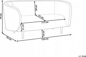Beliani Sofa dwuosobowa tapicerowana beżowa ze złotym LOEN 8