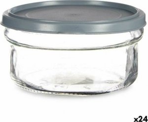 Vivalto Okrągłe pudełko na lunch z pokrywką Szary Plastikowy 415 ml 12 x 6 x 12 cm (24 Sztuk) 1