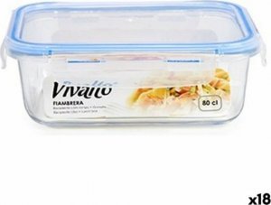 Vivalto Hermetyczne pudełko na lunch Prostokątny Niebieski Plastikowy 800 ml 19,2 x 7 x 13,3 cm (18 Sztuk) 1