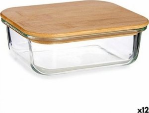 Vivalto Prostokątne pudełko na lunch z pokrywką Bambus 640 ml 12,9 x 5,7 x 17,3 cm (12 Sztuk) 1