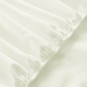 KOMA Prześcieradło 200x220 bawełniane Cotton World grube z gumką kremowe 1