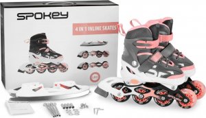 Rolki Spokey QUATTRO z wymienną płozą regulowane różowe r. 38-41 12