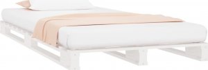 vidaXL vidaXL Łóżko z palet, białe, 100x200 cm, lite drewno sosnowe 3