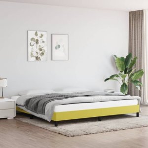 vidaXL vidaXL Rama łóżka, zielona, 200x200 cm, obita tkaniną 1