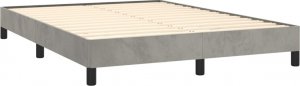 vidaXL vidaXL Rama łóżka, jasnoszara, 140 x 200 cm, tapicerowana aksamitem 3