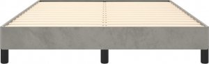 vidaXL vidaXL Rama łóżka, jasnoszara, 140 x 200 cm, tapicerowana aksamitem 5