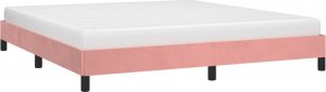 vidaXL vidaXL Rama łóżka, różowa, 160 x 200 cm, tapicerowana aksamitem 3