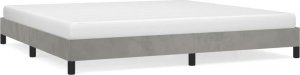 vidaXL vidaXL Rama łóżka, jasnoszara, 200 x 200 cm, tapicerowana aksamitem 2