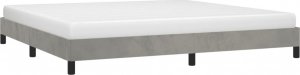 vidaXL vidaXL Rama łóżka, jasnoszara, 200 x 200 cm, tapicerowana aksamitem 3