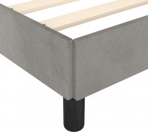 vidaXL vidaXL Rama łóżka, jasnoszara, 200 x 200 cm, tapicerowana aksamitem 5