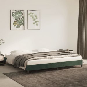 vidaXL vidaXL Rama łóżka, ciemnozielona, 200x200 cm, tapicerowana aksamitem 1