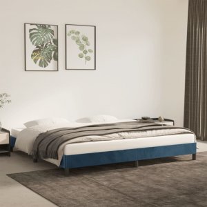 vidaXL vidaXL Rama łóżka, ciemnoniebieska, 200x200 cm, tapicerowana aksamitem 1