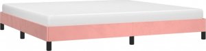 vidaXL vidaXL Rama łóżka, różowa, 200x200 cm, tapicerowana aksamitem 2