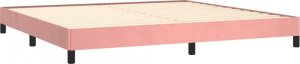 vidaXL vidaXL Rama łóżka, różowa, 200x200 cm, tapicerowana aksamitem 3