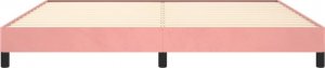 vidaXL vidaXL Rama łóżka, różowa, 200x200 cm, tapicerowana aksamitem 4