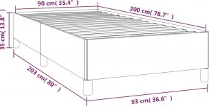 vidaXL vidaXL Rama łóżka, kremowa, 90x200 cm, tapicerowana tkaniną 9