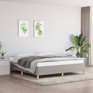 vidaXL vidaXL Rama łóżka, jasnoszara, 180 x 200 cm, tapicerowana tkaniną 1