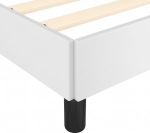 vidaXL vidaXL Rama łóżka, białe, 140x190 cm, obite sztuczną skórą 4