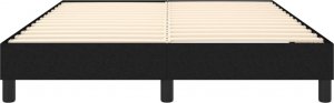 vidaXL Łóżko kontynentalne, czarne, tapicerowane tkaniną, 140x200 cm 5