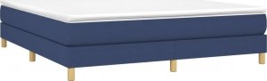 vidaXL vidaXL Łóżko kontynentalne, niebieskie, obite tkaniną, 180x200 cm 3
