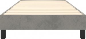 vidaXL vidaXL Łóżko kontynentalne, jasnoszare, 90x200 cm, obite aksamitem 5