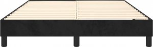 vidaXL vidaXL Łóżko kontynentalne, czarne, obite aksamitem, 140x190 cm 5