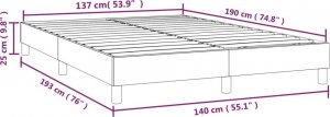 vidaXL vidaXL Łóżko kontynentalne, czarne, obite aksamitem, 140x190 cm 9