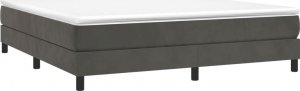 vidaXL vidaXL Łóżko kontynentalne, ciemnoszare, obite aksamitem, 160x200 cm 3