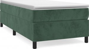 vidaXL vidaXL Łóżko kontynentalne, ciemnozielona, 90x200 cm, obite aksamitem 2