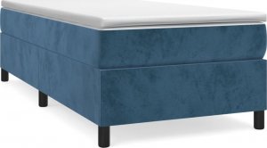 vidaXL vidaXL Łóżko kontynentalne, ciemnoniebieska, 90x200cm, obite aksamitem 2