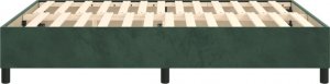 vidaXL vidaXL Łóżko kontynentalne, ciemnozielona, 140x190 cm, obite aksamitem 6