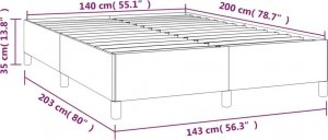 vidaXL vidaXL Łóżko kontynentalne z materacem, brązowe, tkanina, 140x200 cm 10