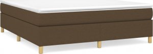 vidaXL vidaXL Łóżko kontynentalne z materacem, brązowe, tkanina, 180x200 cm 2
