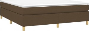 vidaXL vidaXL Łóżko kontynentalne z materacem, brązowe, tkanina, 180x200 cm 3