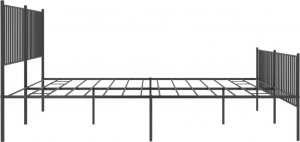 vidaXL vidaXL Metalowa rama łóżka z wezgłowiem i zanóżkiem, czarna, 193x203cm 6
