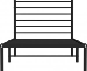 vidaXL vidaXL Metalowa rama łóżka z wezgłowiem, czarna, 100x190 cm 6