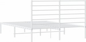 vidaXL vidaXL Metalowa rama łóżka z wezgłowiem, biała, 150x200 cm 8