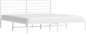 vidaXL vidaXL Metalowa rama łóżka z wezgłowiem, biała, 183x213 cm 4