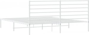 vidaXL vidaXL Metalowa rama łóżka z wezgłowiem, biała, 183x213 cm 8